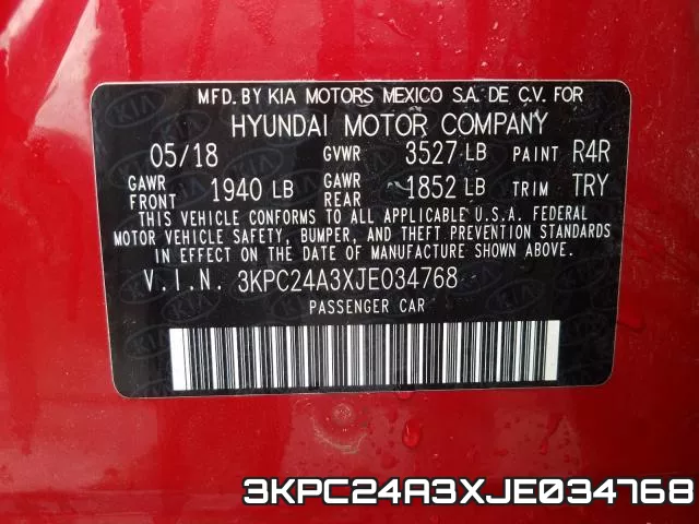 3KPC24A3XJE034768 фото 2
