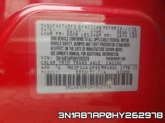 3N1AB7AP0HY262978 фото 2