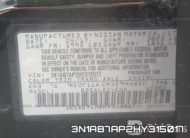 3N1AB7AP2HY315017 фото 10