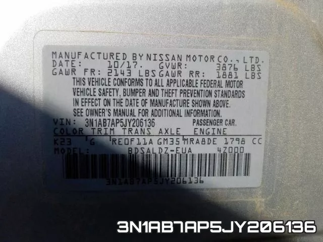 3N1AB7AP5JY206136 фото 2