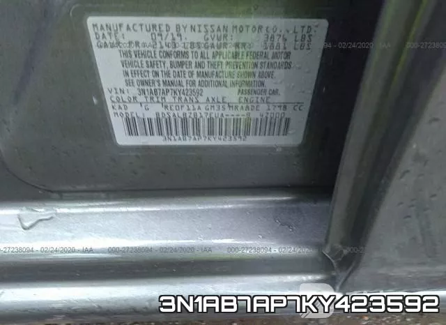 3N1AB7AP7KY423592 фото 10