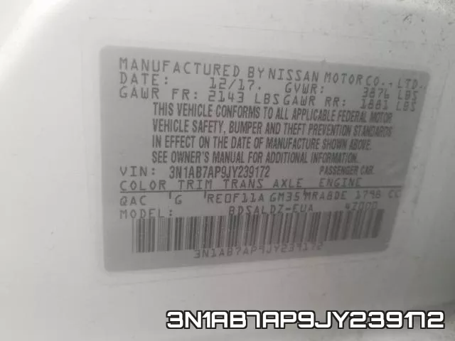 3N1AB7AP9JY239172 фото 2