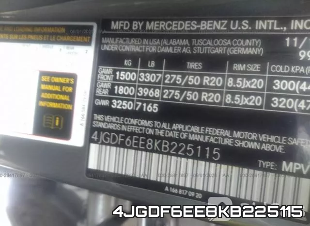 4JGDF6EE8KB225115 фото 10