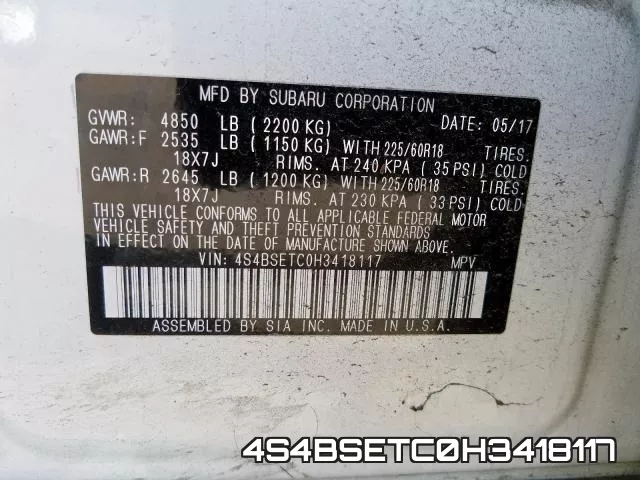 4S4BSETC0H3418117 фото 2