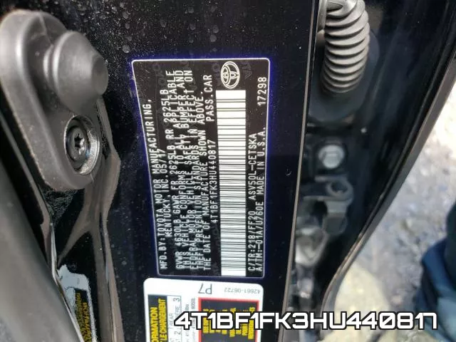 4T1BF1FK3HU440817 фото 2