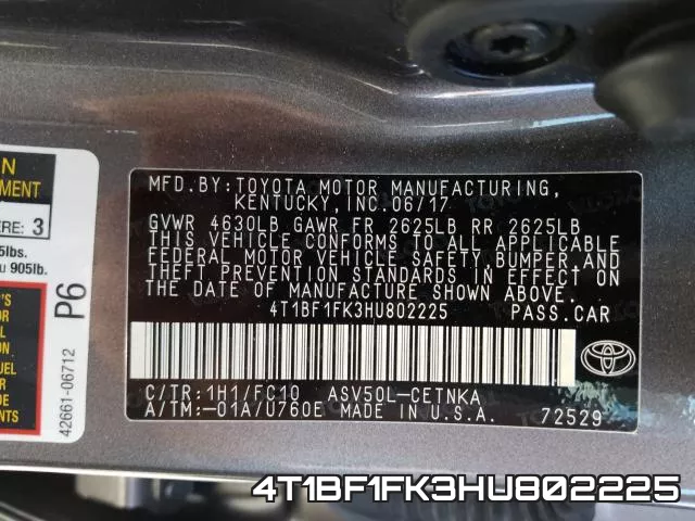 4T1BF1FK3HU802225 фото 2