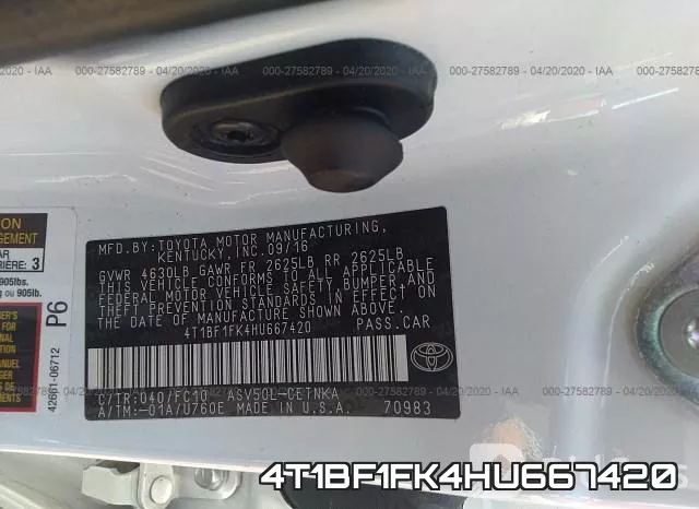 4T1BF1FK4HU667420 фото 10