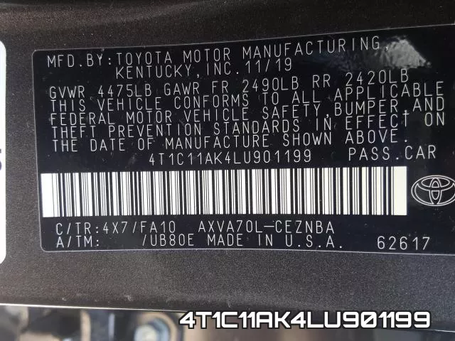 4T1C11AK4LU901199 фото 2