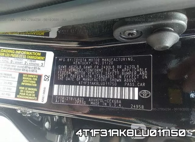 4T1F31AK8LU011750 фото 10