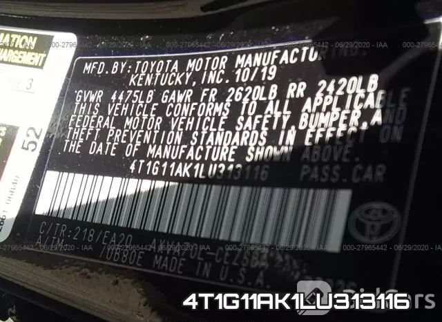 4T1G11AK1LU313116 фото 10