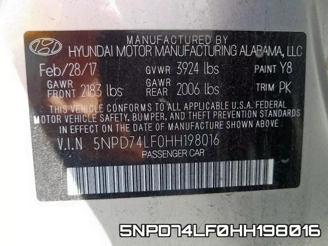 5NPD74LF0HH198016 фото 2