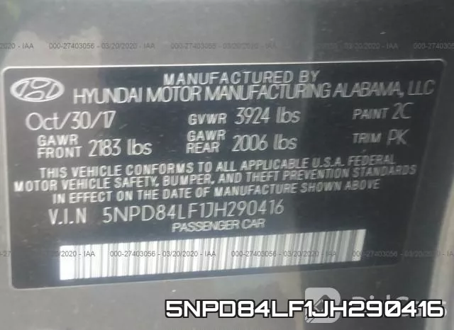 5NPD84LF1JH290416 фото 10