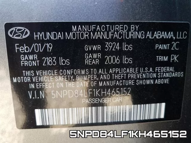 5NPD84LF1KH465152 фото 2
