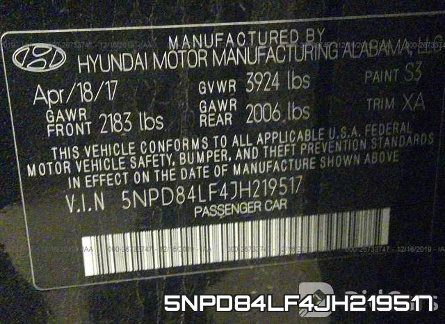 5NPD84LF4JH219517 фото 10