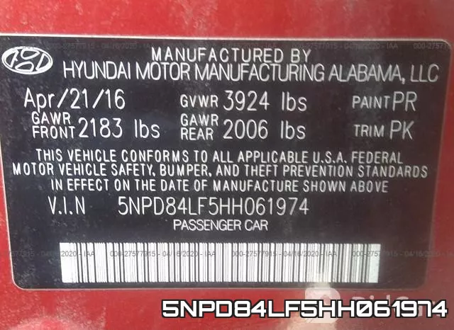 5NPD84LF5HH061974 фото 10