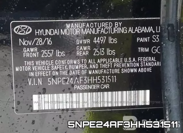 5NPE24AF3HH531511 фото 10