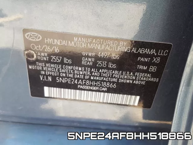 5NPE24AF8HH518866 фото 2