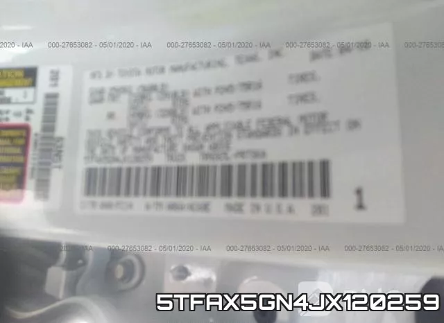 5TFAX5GN4JX120259 фото 10