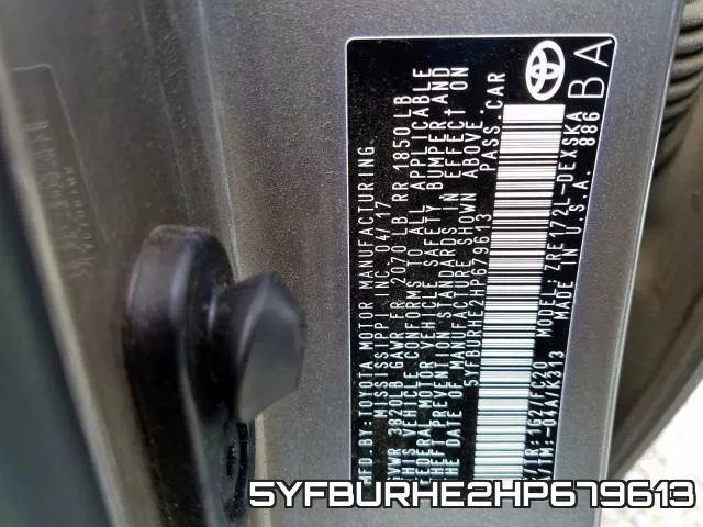 5YFBURHE2HP679613 фото 2