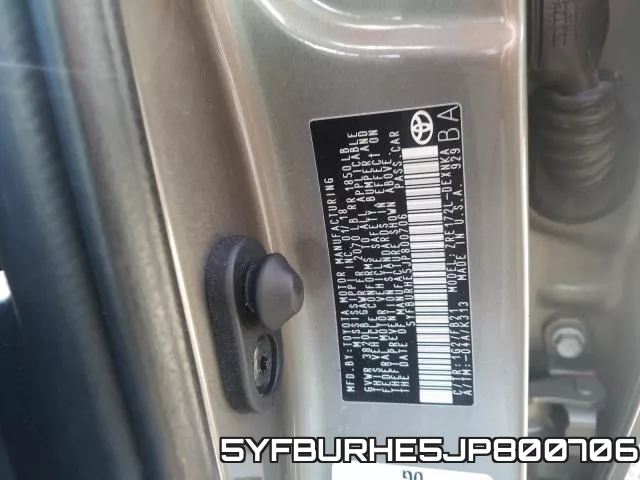 5YFBURHE5JP800706 фото 2