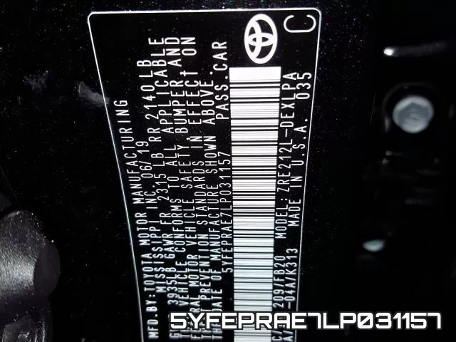 5YFEPRAE7LP031157 фото 2
