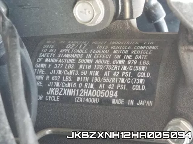 JKBZXNH12HA005094 фото 2