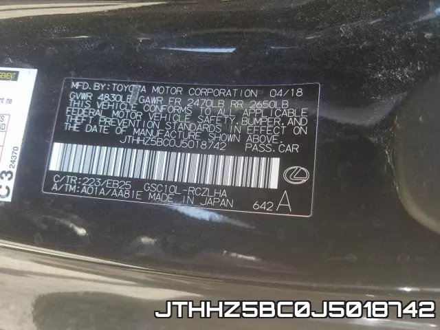 JTHHZ5BC0J5018742 фото 2