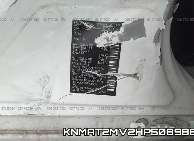 KNMAT2MV2HP508986 фото 10