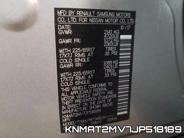 KNMAT2MV7JP518189 фото 2