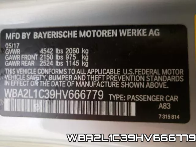 WBA2L1C39HV666779 фото 2