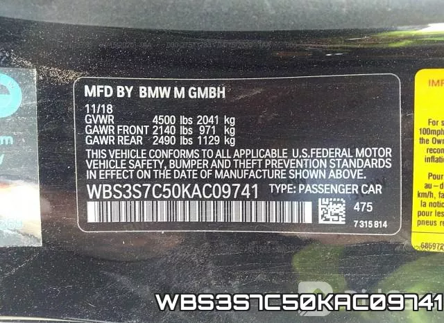 WBS3S7C50KAC09741 фото 10