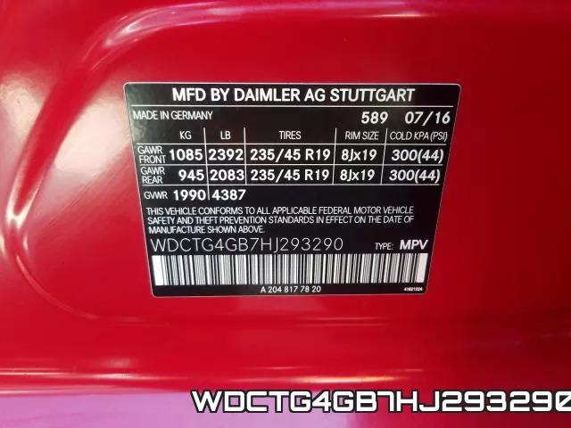 WDCTG4GB7HJ293290 фото 2