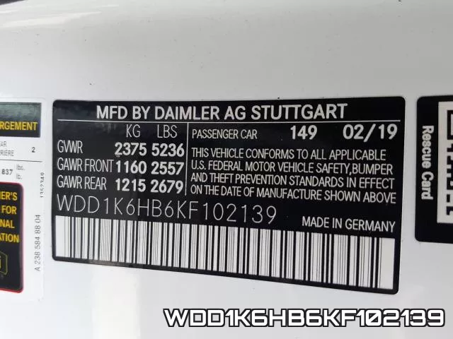 WDD1K6HB6KF102139 фото 2