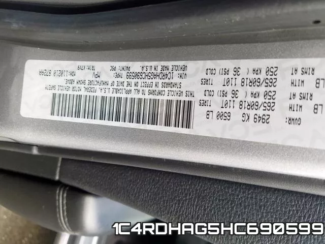 1C4RDHAG5HC690599 фото 2