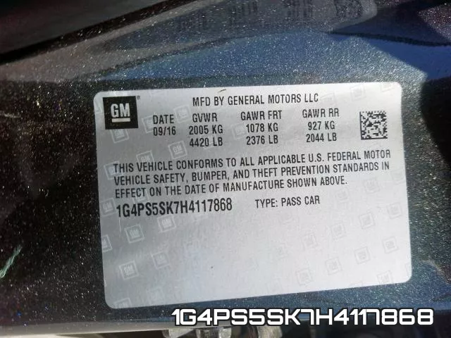 1G4PS5SK7H4117868 фото 2