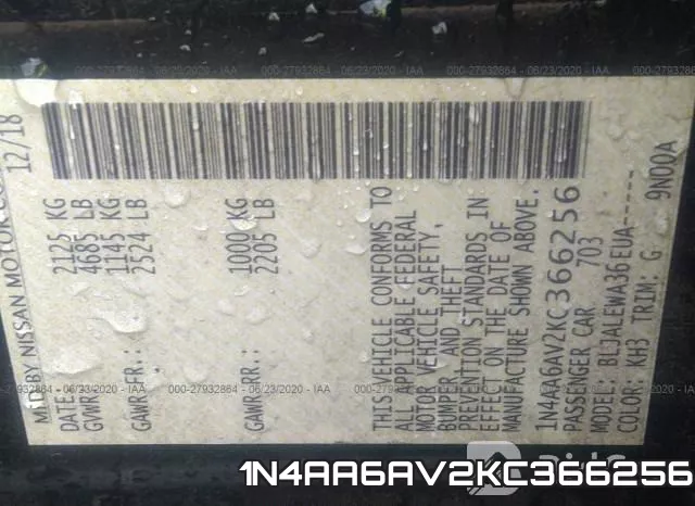 1N4AA6AV2KC366256 фото 10