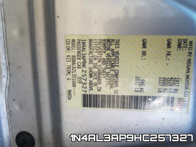 1N4AL3AP9HC257327 фото 2