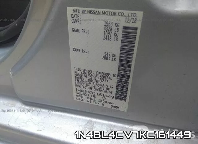 1N4BL4CV7KC161449 фото 10