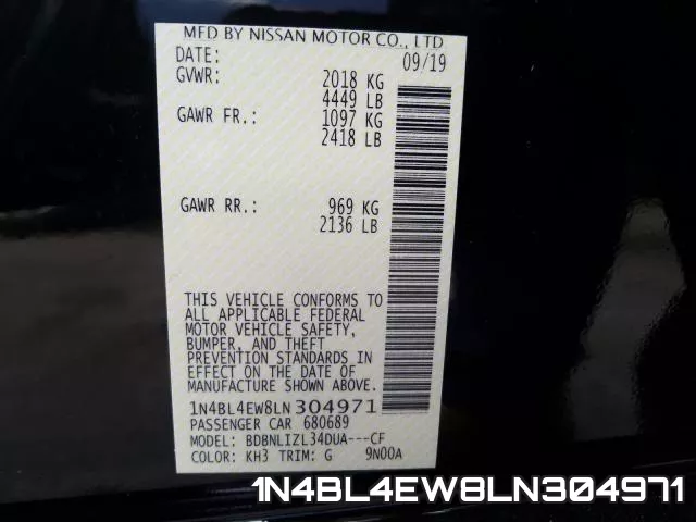 1N4BL4EW8LN304971 фото 2