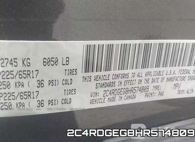 2C4RDGEG8HR574809 фото 10