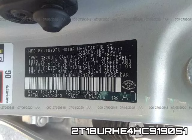 2T1BURHE4HC919051 фото 10