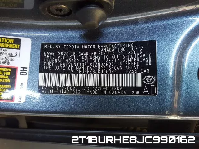 2T1BURHE8JC990162 фото 2