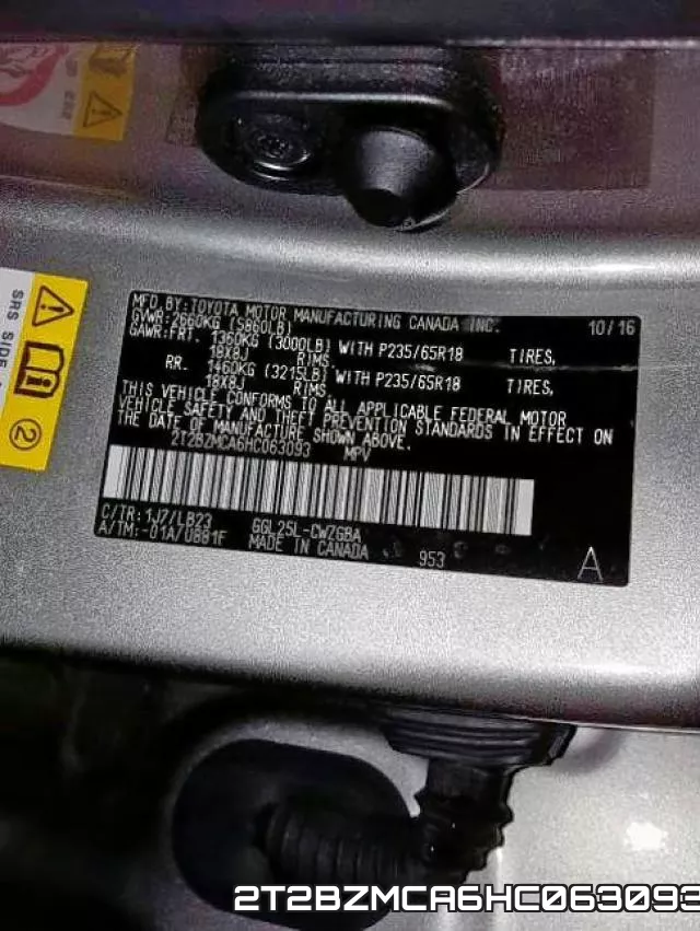2T2BZMCA6HC063093 фото 2