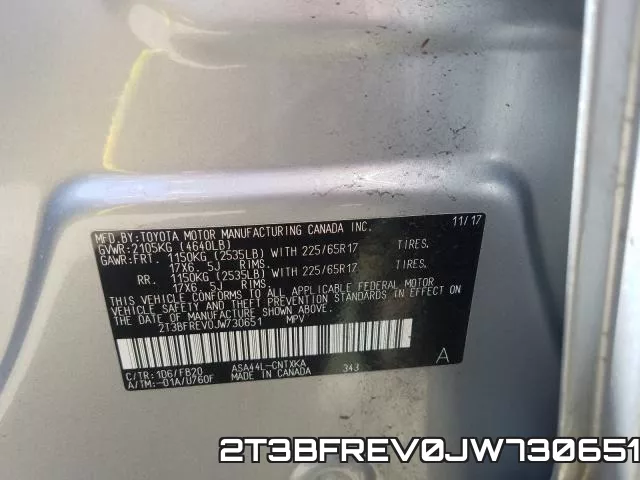 2T3BFREV0JW730651 фото 2