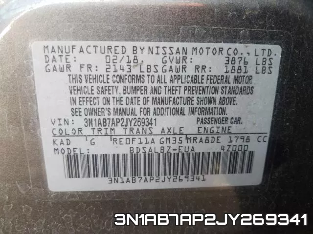 3N1AB7AP2JY269341 фото 2