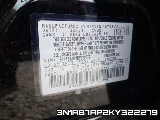 3N1AB7AP2KY322279 фото 2