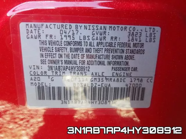 3N1AB7AP4HY308912 фото 2