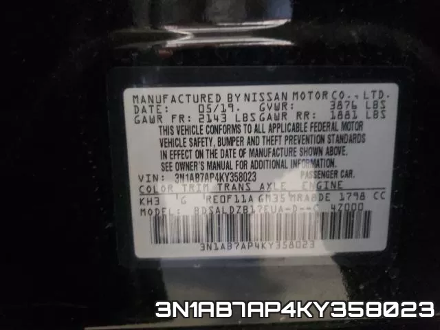 3N1AB7AP4KY358023 фото 2