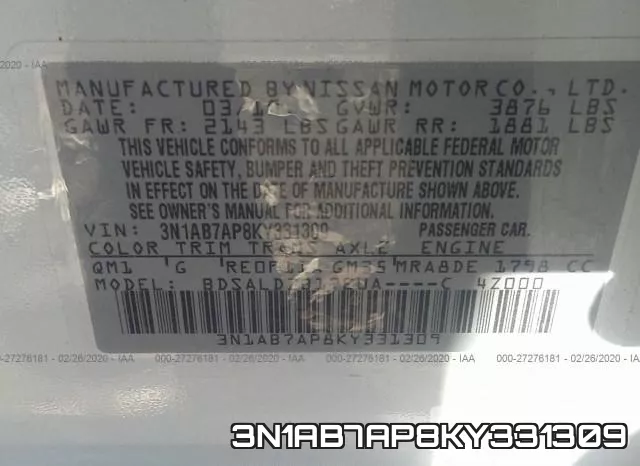 3N1AB7AP8KY331309 фото 10