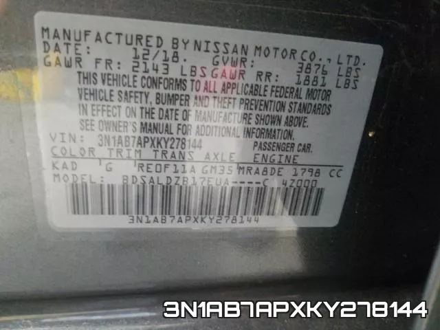 3N1AB7APXKY278144 фото 2